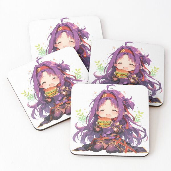 Item preview, Yuuki Sword Art Online Anime Girl Kawaii Chibi Burger Joy Spark Moment designed and sold by mildaclairmo.
