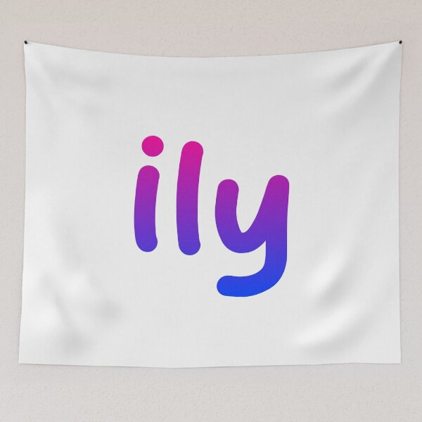 Item preview, ily, I Love You, pink and blue designed and sold by Memes N Lore .