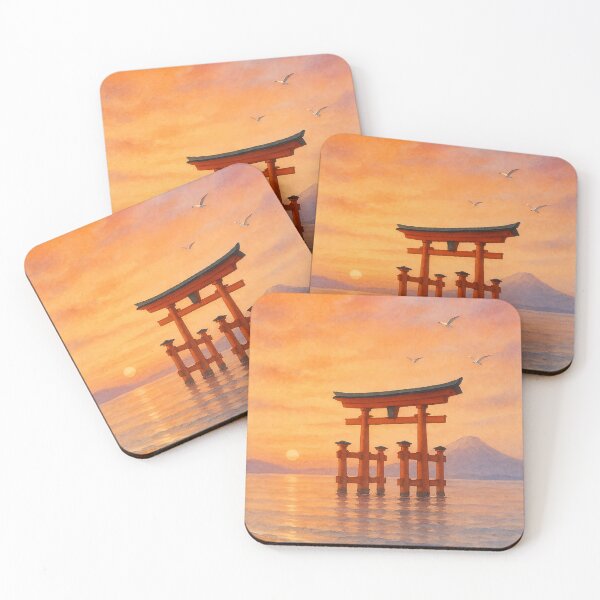 Item preview, Floating Torii Gate at Sunset - Mystical Japanese Landscape designed and sold by SakuraWaStyle.