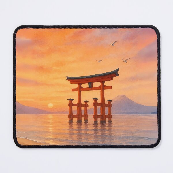 Item preview, Floating Torii Gate at Sunset - Mystical Japanese Landscape designed and sold by SakuraWaStyle.