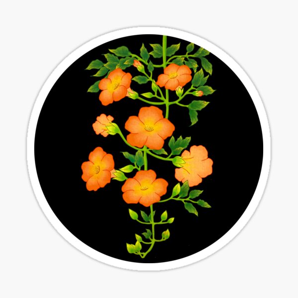 Item preview, Korean Trumpet Vine - Midnight Black Contrast Edition  designed and sold by QamarART Paintings.