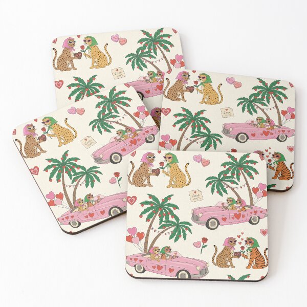 Item preview, Retro Pink Car Leopard and Tiger Road Trip designed and sold by zzz888.
