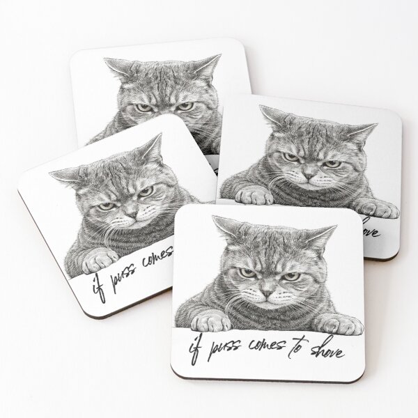 Item preview, If Puss Comes To Shove Cat Lovers Therapy designed and sold by DivineHaven.