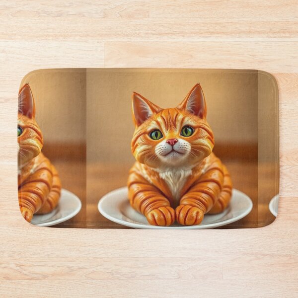 Item preview, Cat Croissant Delight Whimsical Feline Pastry Fantasy Art designed and sold by PixelVibe782.