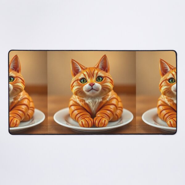 Item preview, Cat Croissant Delight Whimsical Feline Pastry Fantasy Art designed and sold by PixelVibe782.