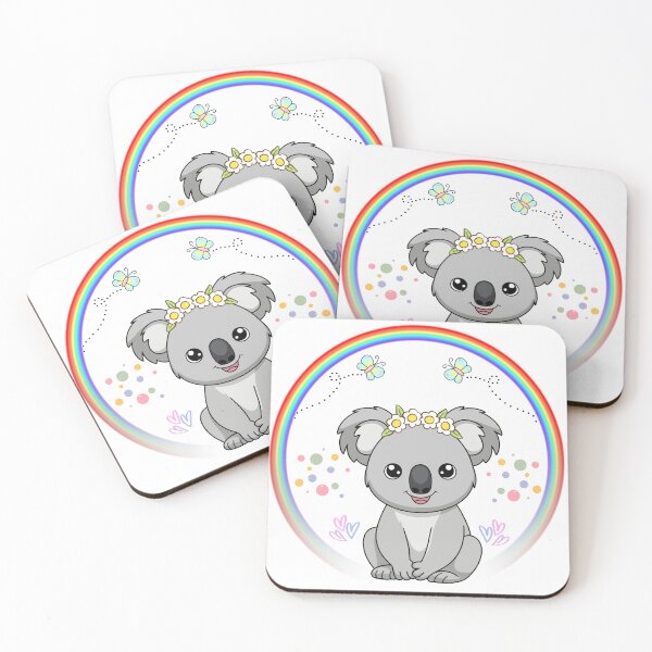Item preview,  Rainbow Koala - Cute Koala with Flower Wreath and Butterflies designed and sold by Love3Happy.