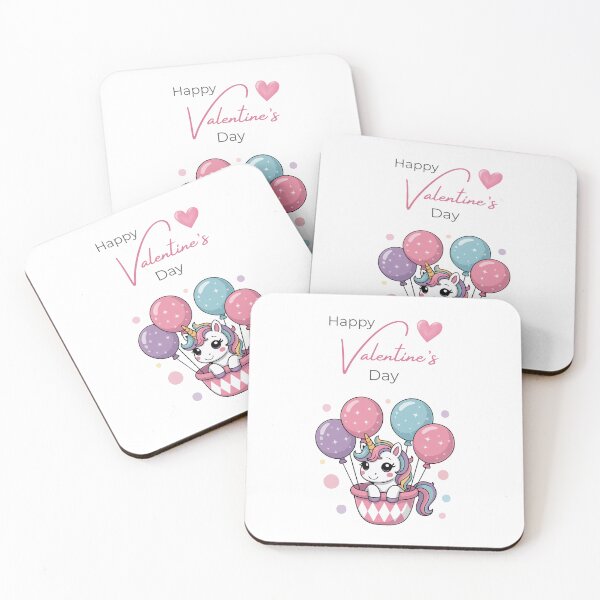 Item preview, Cute Valentine Unicorn in Balloon – Kawaii Love Art designed and sold by CrescentCrew.