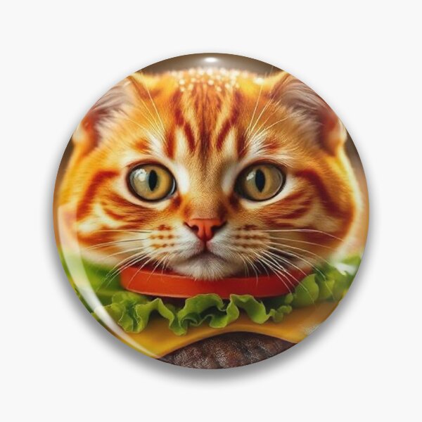 Item preview, Cat Burger Fantasy Playful Feline Food Art Creation designed and sold by PixelVibe782.