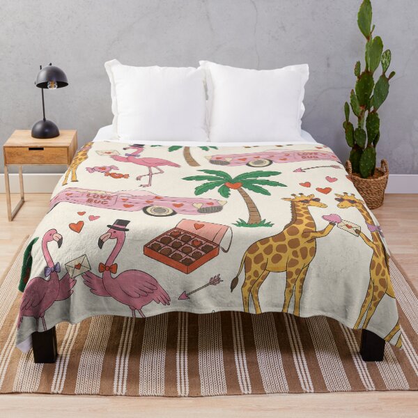 Item preview, Retro Love Bug Car Giraffe Flamingo Valentine Pattern designed and sold by zzz888.