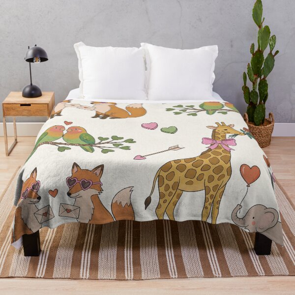 Item preview, Whimsical Valentine Animals Fox Giraffe Lovebirds designed and sold by zzz888.