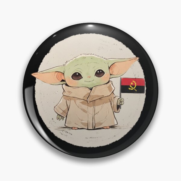Item preview, BABY YODA WITH ANGOLA FLAG designed and sold by LIS AND MELIVERSO.