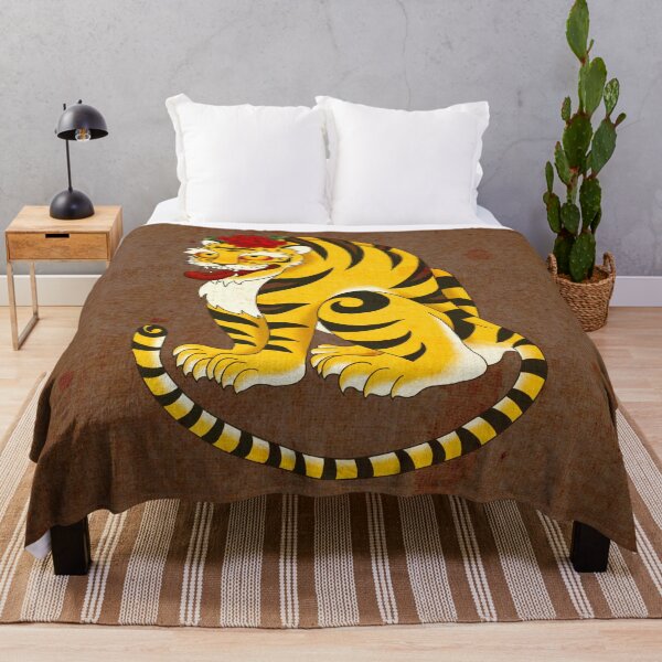 Item preview, Korean Folk Art: The Smiling Golden Tiger of Happiness  designed and sold by QamarART Paintings.
