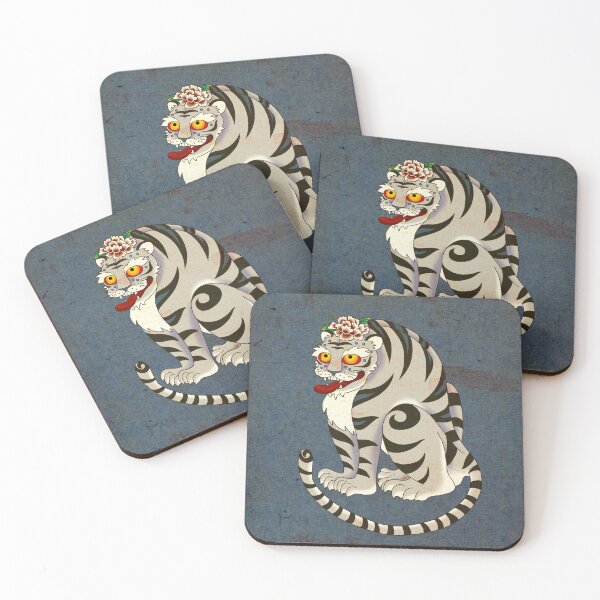 Item preview, Korean Folk Art: The Radiant White Tiger of Joy  designed and sold by QamarART Paintings.