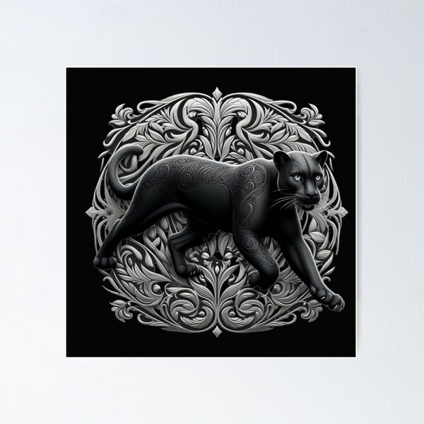 Item preview, Black Panther Embroidered Silver Floral designed and sold by Siarverse.