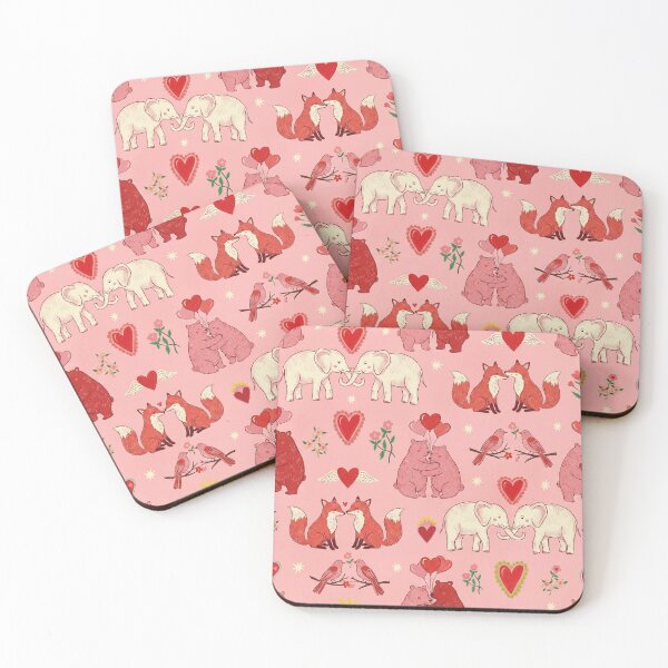 Item preview, Whimsical Pink Animal Love Valentine Pattern designed and sold by zzz888.
