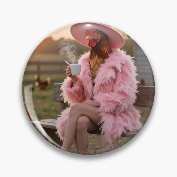 Item preview, Surreal Chicken Woman Fantasy Whimsical Farmyard Scene designed and sold by PixelVibe782.