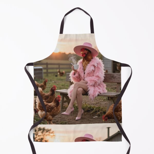 Item preview, Surreal Chicken Woman Fantasy Whimsical Farmyard Scene designed and sold by PixelVibe782.