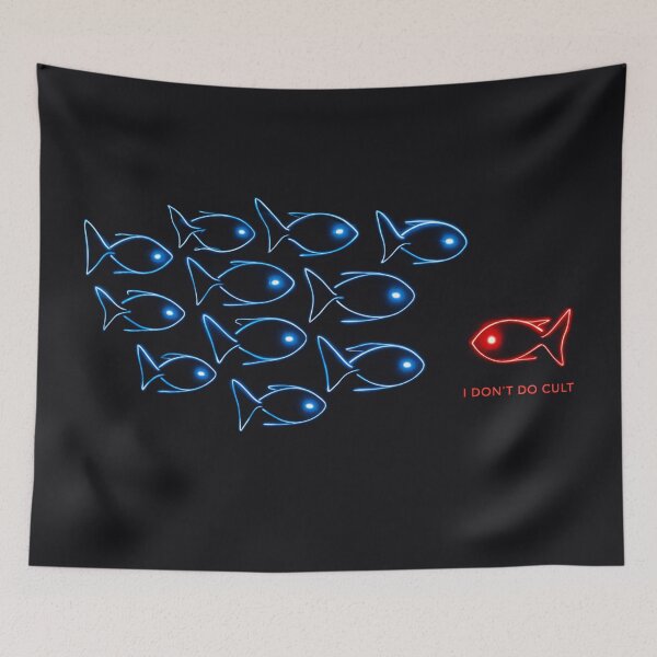 Item preview, I Don’t Do Cult — Neon Outsider Fish designed and sold by Sanctum Icons.