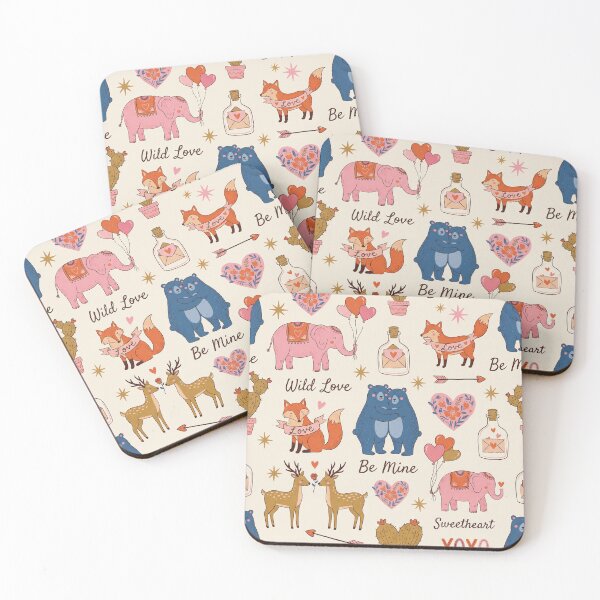 Item preview, Whimsical Wild Love Animal Friends Valentine Pattern designed and sold by zzz888.