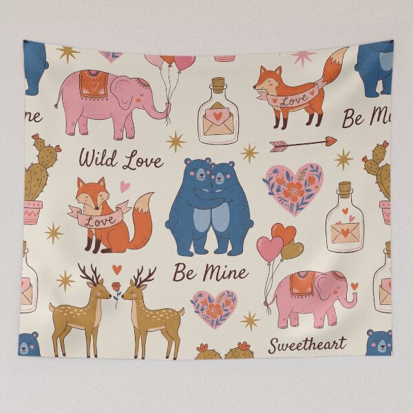 Item preview, Whimsical Wild Love Animal Friends Valentine Pattern designed and sold by zzz888.