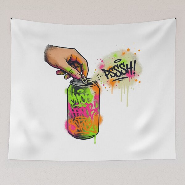 Item preview, Neon Graffiti Soda Can Opening Spray Art designed and sold by InfiniteArt11.