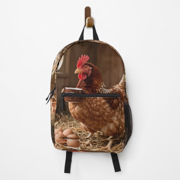 Item preview, Coffee Loving Chicken Cozy Rustic Farm Morning Scene designed and sold by PixelVibe782.
