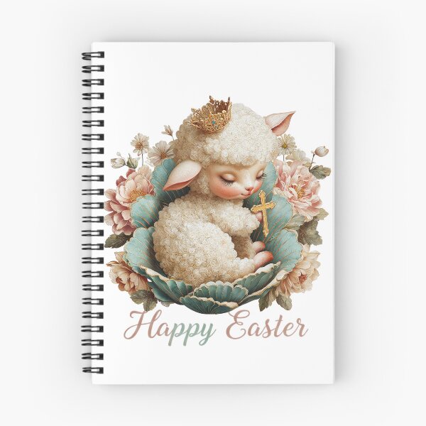Item preview, Cute Royal Paschal Lamb with Cross Crown Roses - He Is Risen Easter designed and sold by Anastasiia Yurevych.
