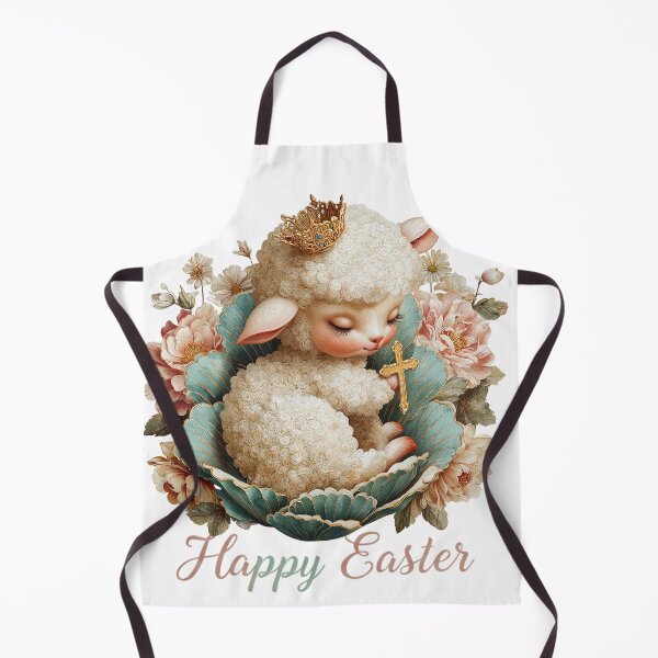 Item preview, Cute Royal Paschal Lamb with Cross Crown Roses - He Is Risen Easter designed and sold by Anastasiia Yurevych.