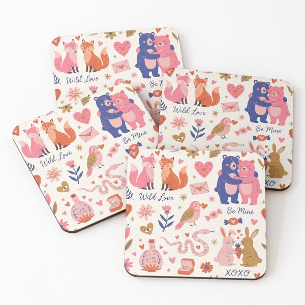 Item preview, Whimsical Wild Love Woodland Animal Valentine Pattern designed and sold by zzz888.