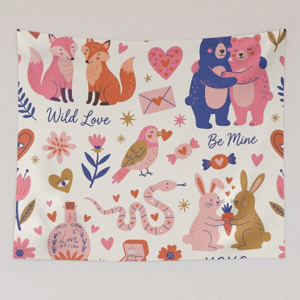 Item preview, Whimsical Wild Love Woodland Animal Valentine Pattern designed and sold by zzz888.