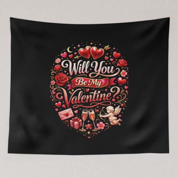 Item preview, Will You Be My Valentine Romantic Valentine Quote designed and sold by PluffyPanda.