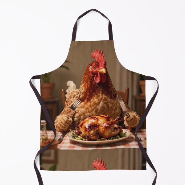 Item preview, Surreal Chicken Dinner Dark Humor Whimsical Dining Scene designed and sold by PixelVibe782.