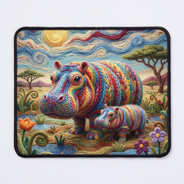 Item preview, Yarn Hippo and Calf designed and sold by Tridentulus.