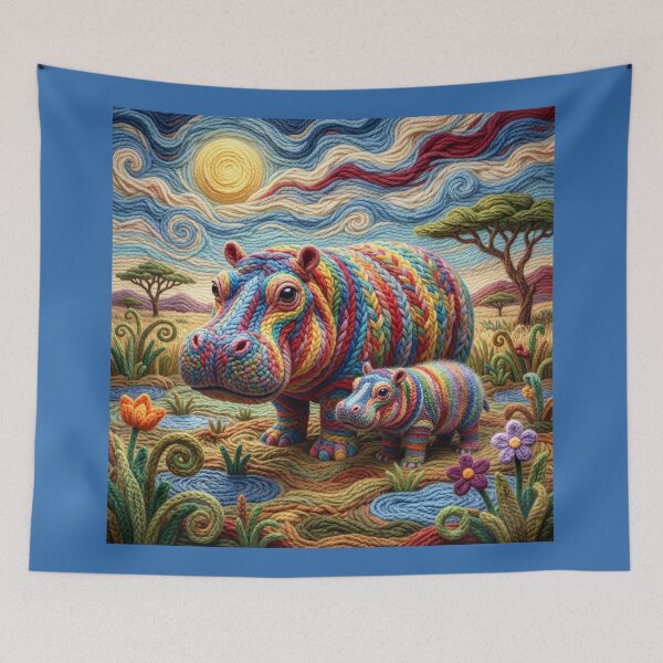 Item preview, Yarn Hippo and Calf designed and sold by Tridentulus.