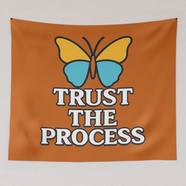 Item preview, Trust The Process Colorful Retro Butterfly 70s Aesthetic designed and sold by Urban-InkStudio.