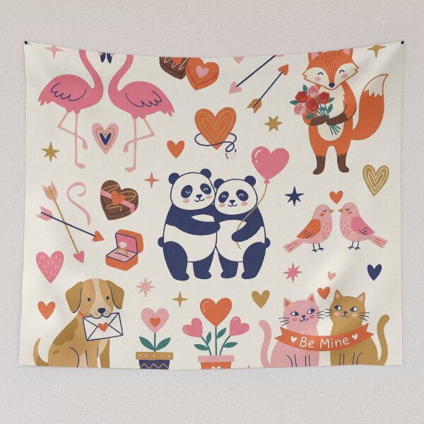 Item preview, Cute Animal Valentine Montage Panda Dog Fox Love designed and sold by zzz888.