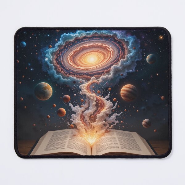 Item preview, Galaxy Rising From an Open Book Surreal Cosmic Fantasy designed and sold by PixelVibe782.