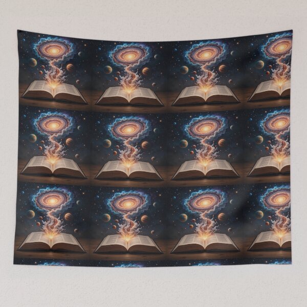 Item preview, Galaxy Rising From an Open Book Surreal Cosmic Fantasy designed and sold by PixelVibe782.