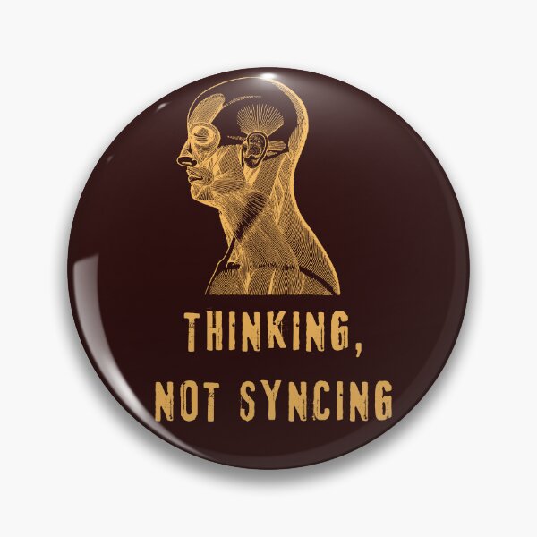 Item preview, Thinking Not Syncing – Offline Mindset Minimalist Brain Illustration designed and sold by Innovate Light Art.