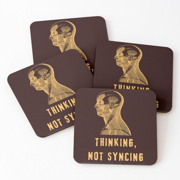 Item preview, Thinking Not Syncing – Offline Mindset Minimalist Brain Illustration designed and sold by Innovate Light Art.