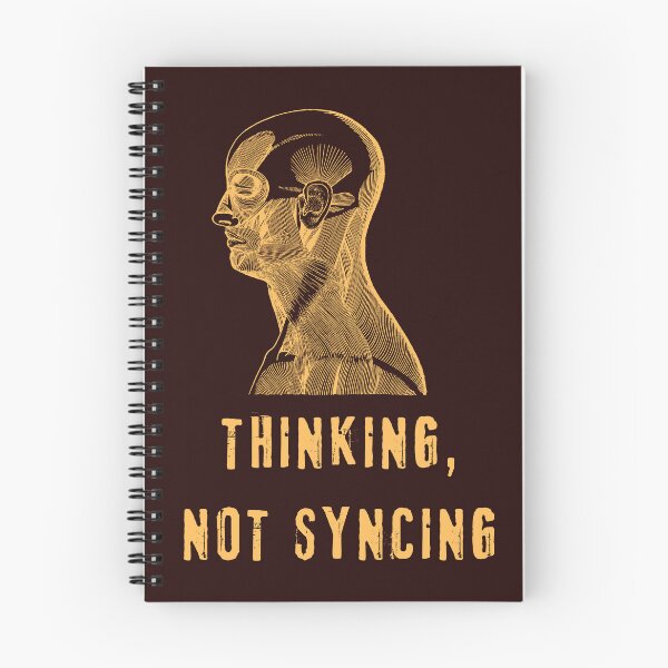 Item preview, Thinking Not Syncing – Offline Mindset Minimalist Brain Illustration designed and sold by Innovate Light Art.