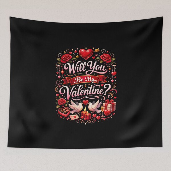 Item preview, Will You Be My Valentine Valentines day Quote designed and sold by PluffyPanda.