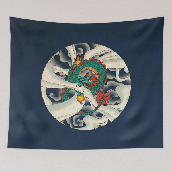 Item preview, Korean Folk Art: The Azure Spirit Dragon B  designed and sold by QamarART Paintings.