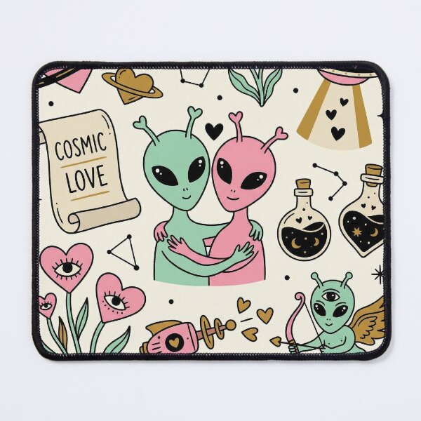 Item preview, Cosmic Love Cute Alien Couple Montage designed and sold by zzz888.