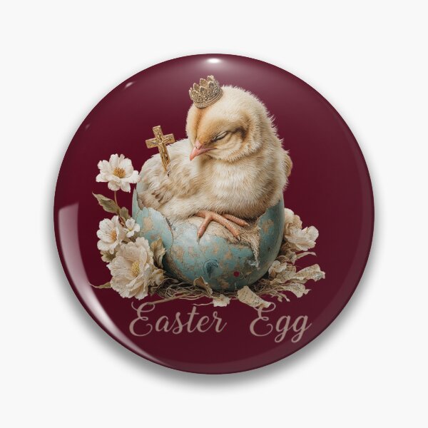 Item preview, Cute Hatching Easter Chick Crown Cross on Egg - Easter Egg Chick designed and sold by Anastasiia Yurevych.