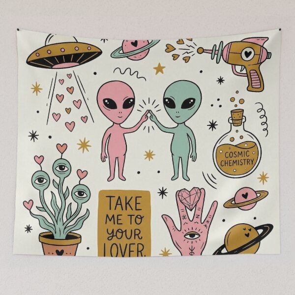 Item preview, Cosmic Chemistry Take Me To Your Lover Alien Art designed and sold by zzz888.