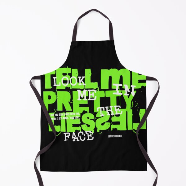 Item preview, Lime Green Distorted Tell Me Pretty Lies Modern Glitch Typographic Design designed and sold by GenZFashion000.
