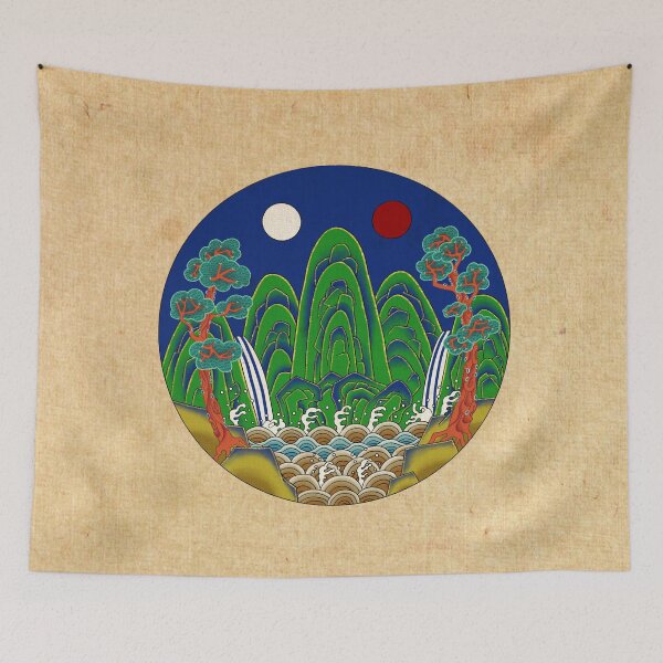 Item preview, Korean Folk Art: The Royal Sun, Moon, and Five Peaks E designed and sold by QamarART Paintings.