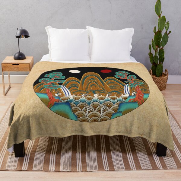 Item preview, Korean Folk Art: The Royal Sun, Moon, and Five Peaks F designed and sold by QamarART Paintings.