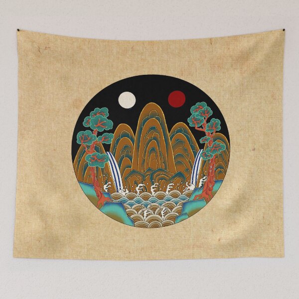 Item preview, Korean Folk Art: The Royal Sun, Moon, and Five Peaks F  designed and sold by QamarART Paintings.